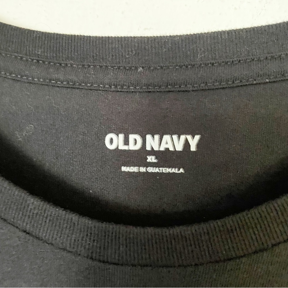 Old Navy Unisex Short Sleeve Crewneck Cotton Blend Black Ghost Tee Size XL - Picture 4 of 6